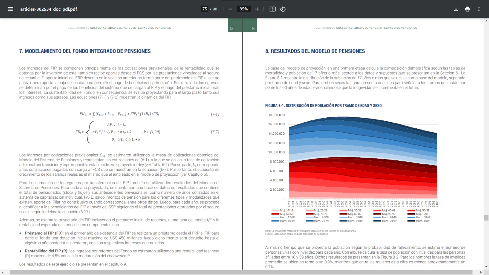 Chile pension reform modeling: methodology, assumptions, and results