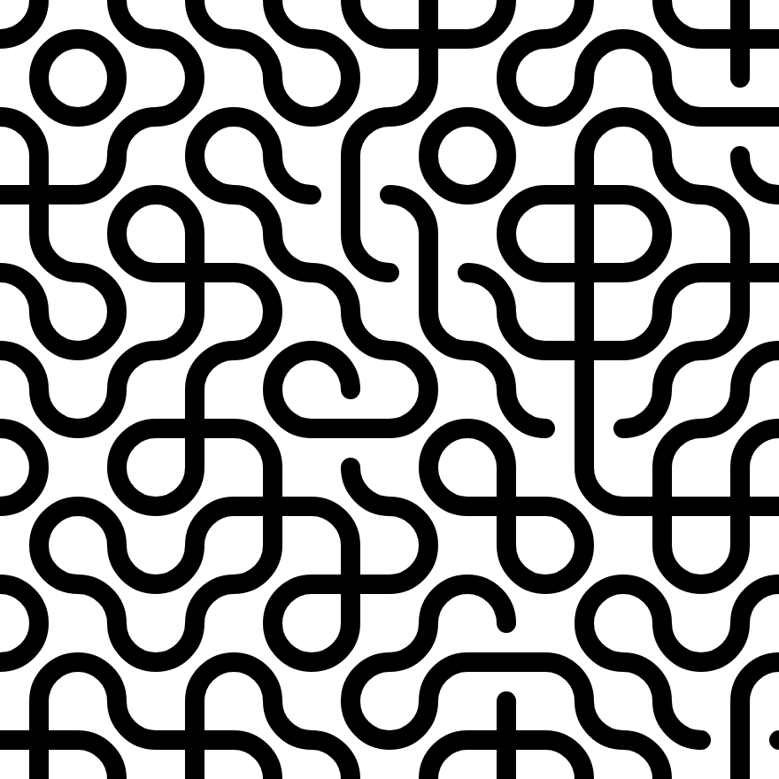 Truchet pattern: a maze of black curves on white